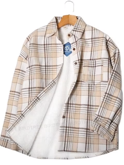 Women's Winter Plaid Woolen Shirt Jacket – Warm & Stylish Casual Coat