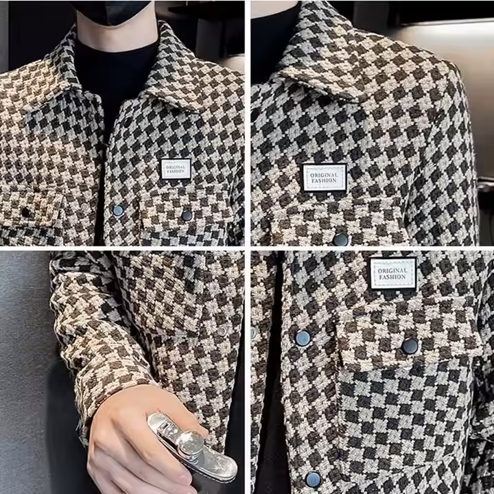 Men's Premium Spring Plaid Jacket – Slim Fit British Style Coat (S-3XL)