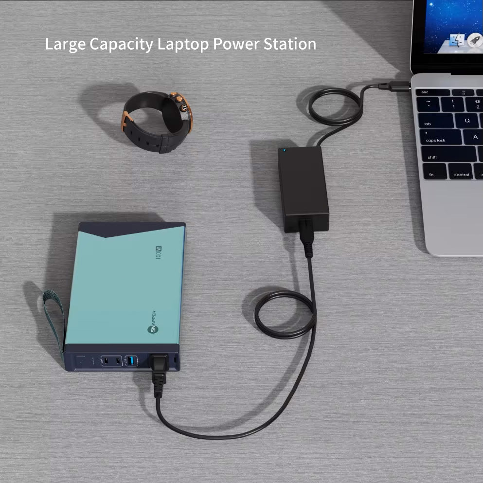 100W Laptop Power Bank | 30,000mAh External Battery with AC Outlet (110V/220V)