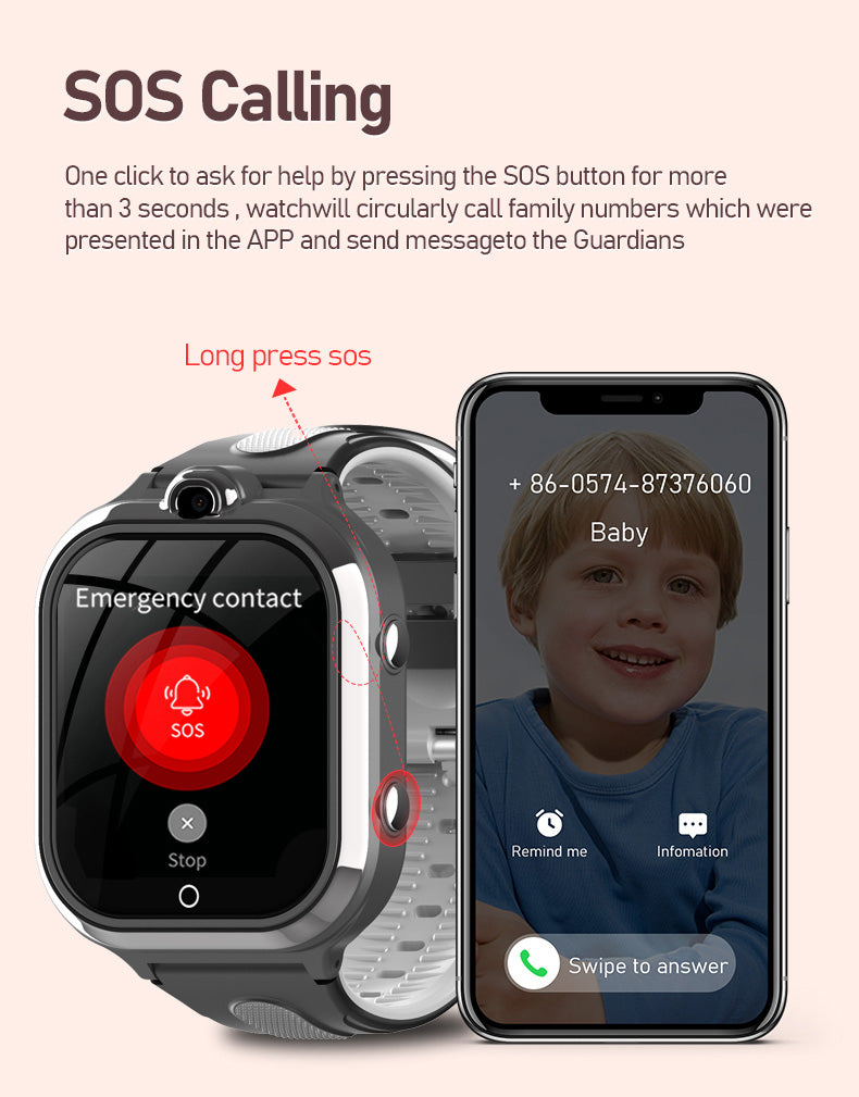 DF97 Kids 4G GPS Smartwatch – Waterproof, Video Call, Sleep & Mood Tracker