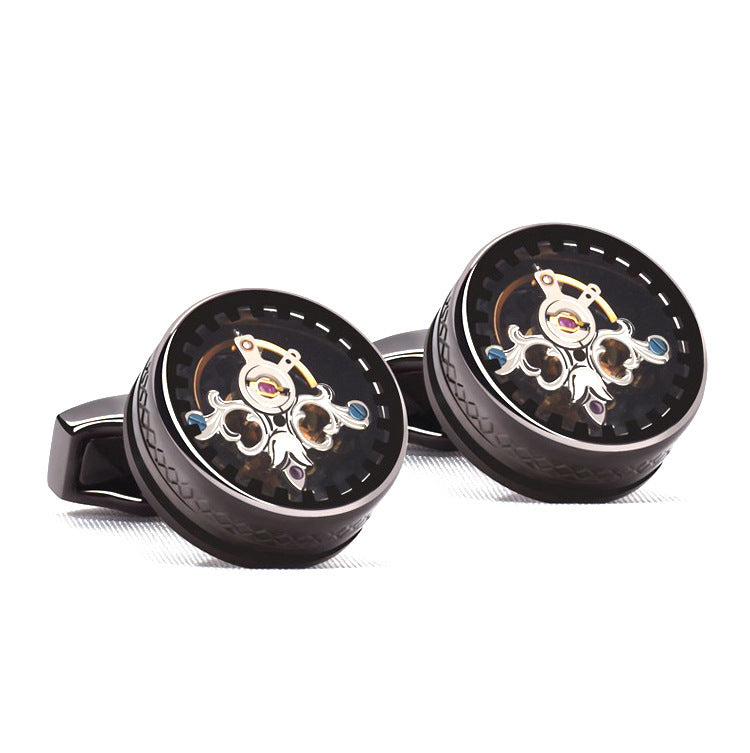 Tourbillon Cufflinks Light Luxury Business French Style Shirt Punk Movement Cufflinks